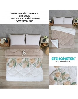 ETE HOMETEX ÇİFT KİŞİLİK LÜX WELSOFT YORGAN 195X215CM ALENA BEJ 8696474231940